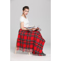 Chinese Factory Acrylic Woven Wholesale Scottish Knee Blanket With Tassel